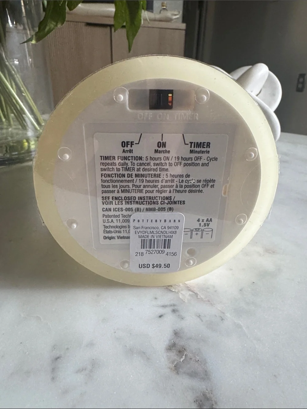 Pottery Barn Everyday Flameless Pillar Candle - Creamy Ivory